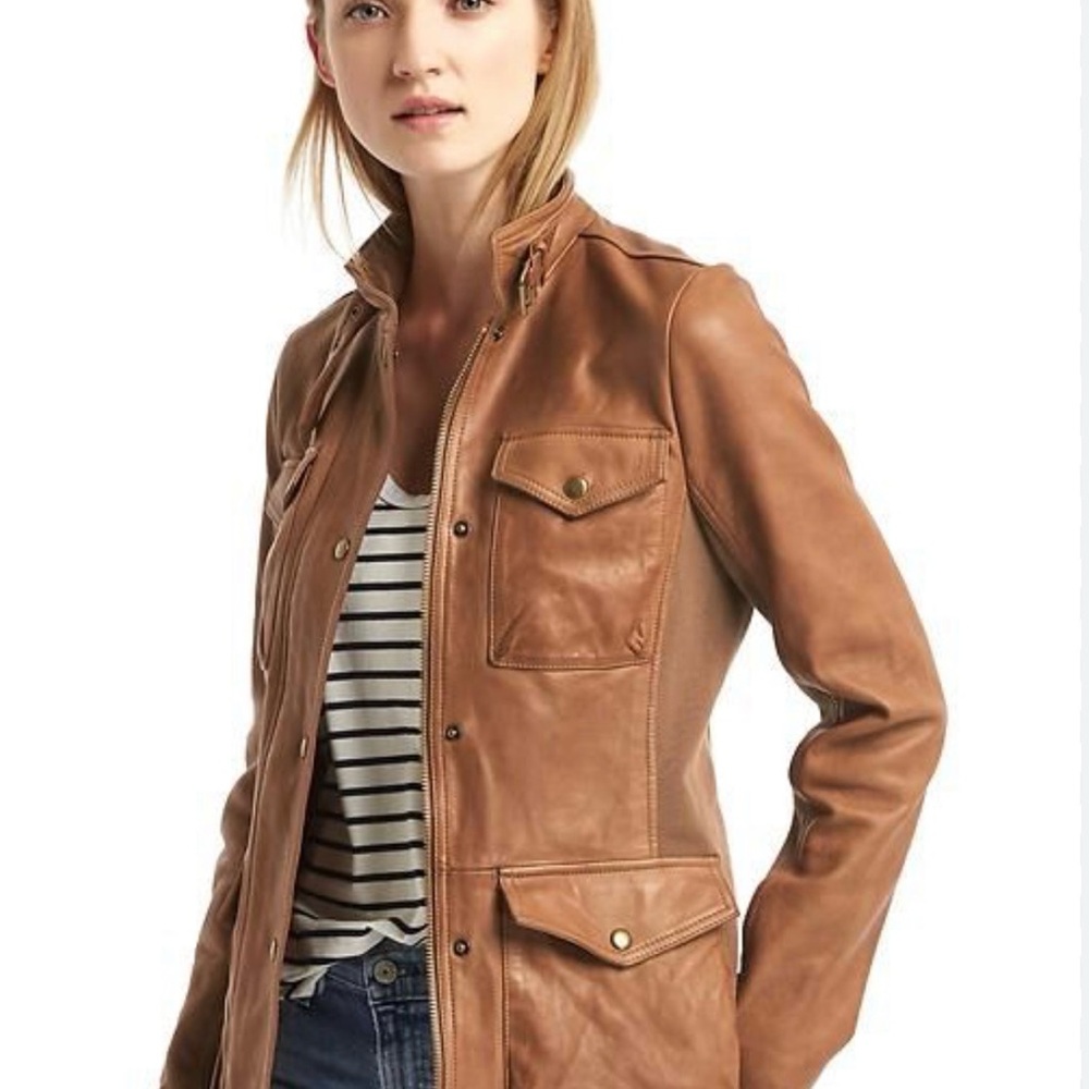 GAP lamb skin leather jacket sz M